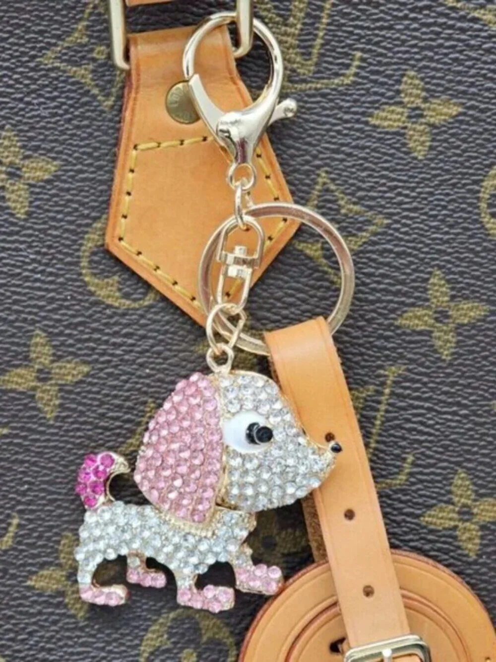 Authentic Louis Vuitton Luggage Tag with Unbranded Keycharm, Keychain